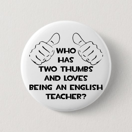 親指と愛情で英語の先生 缶バッジ (正面)