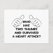 親指と生き延びハート攻撃 ポストカード (正面)