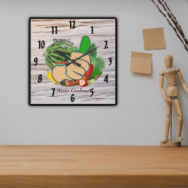 親指の庭師パーソナライズされたを表示 スクエア壁時計