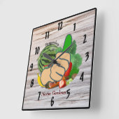 親指の庭師パーソナライズされたを表示 スクエア壁時計 (傾斜)