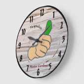 親指の庭師パーソナライズされたを表示 ラージ壁時計 (傾斜)