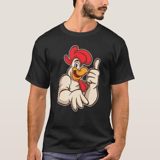 親指の高さの若鶏 ニワトリ農場 Tシャツ (正面)