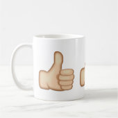 親指は印Emojiを持ち上げます コーヒーマグカップ (左)