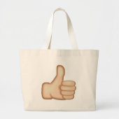 親指は印Emojiを持ち上げます ラージトートバッグ (正面)