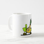 親指を上げた玉ねぎ コーヒーマグカップ (正面左)