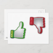 親指を上げて拒絶 ポストカード (正面/裏面)