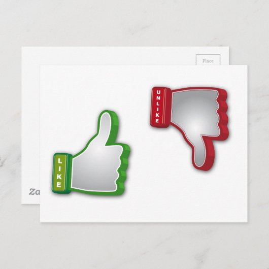 親指を上げて拒絶 ポストカード (正面/裏面)