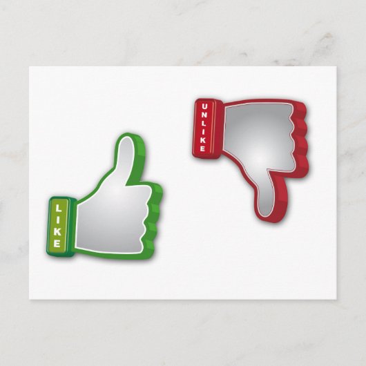 親指を上げて拒絶 ポストカード (正面)