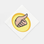 親指を上げるジェスチャー スタンダードランチョンナプキン (角)