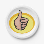 親指を上げるジェスチャー ペーパープレート (正面)