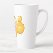 親指を上げる絵文字よく行う幸せな笑顔顔 カフェラテマグ (右)