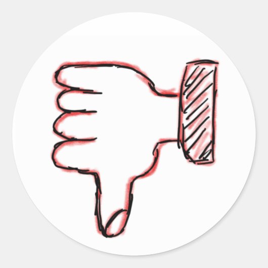 親指を下げる ラウンドシール (正面)