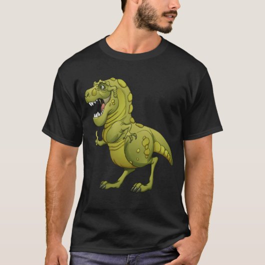 親指を与えている幸せな漫画の恐竜! Tシャツ (正面)