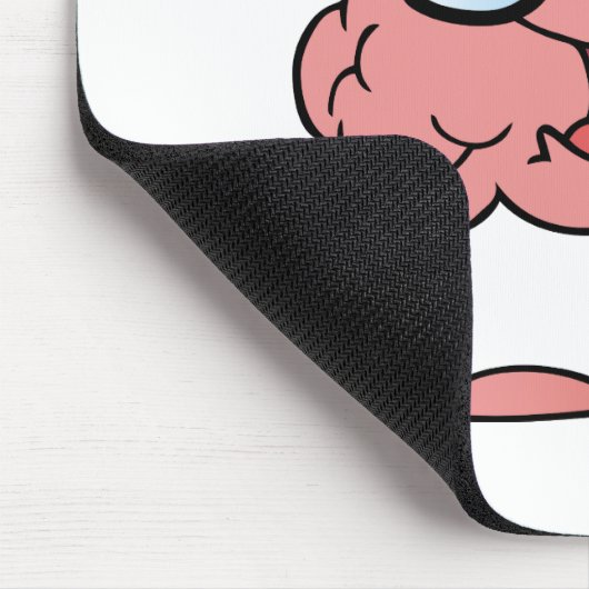 親指を与えている頭脳のマンガのキャラクタ マウスパッド (コーナー)