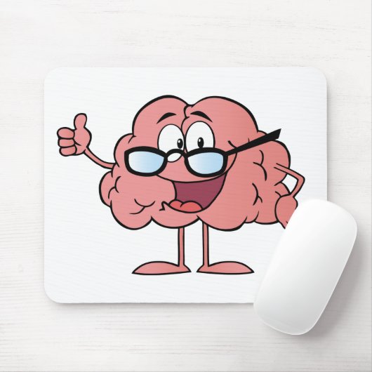 親指を与えている頭脳のマンガのキャラクタ マウスパッド (マウス)
