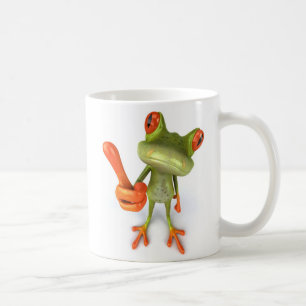 親指を搭載するカエル! コーヒーマグカップ