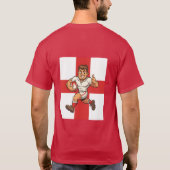 親指を立てたラグビーの英雄が疾走 Tシャツ (裏面)