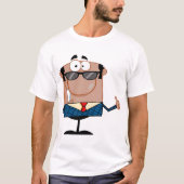 親指を立てた幸せなサラリーマン Tシャツ (正面)