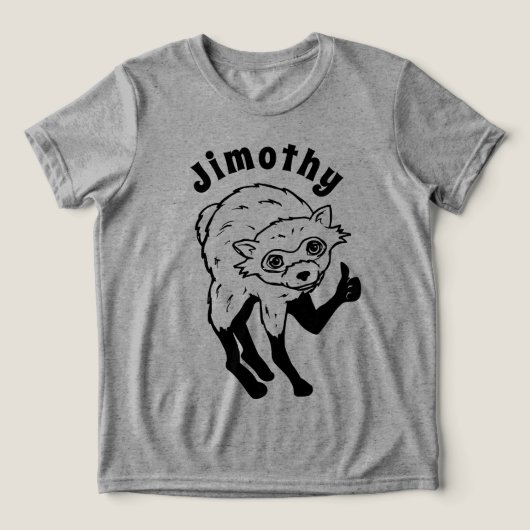 親指を立てるジモシー・アライグマ トライブレンドTシャツ (デザイン正面)