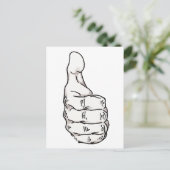 親指を立てる ポストカード (スタンド正面)