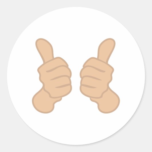 親指を2つ上げる ラウンドシール (正面)