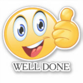 親指アップ絵文字 すばらしい 笑顔 オーダーメイド シール (正面)