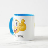 親指アップ絵文字 すばらしい 笑顔 カスタマイズ マグカップ (正面左)