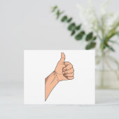 親指アップ/ヒッチハイクハンドサインジェスチャー ポストカード (スタンド正面)