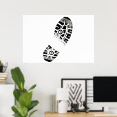 親指プリント足アートシューソール ポスター (ホームオフィス)