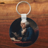 親指ポートレートベンジャミンフランクリンアットホワイトハウス キーホルダー (正面)