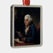 親指ポートレートベンジャミンフランクリンアットホワイトハウス メタルオーナメント (右)