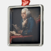 親指ポートレートベンジャミンフランクリンアットホワイトハウス メタルオーナメント (左)