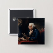 親指ポートレートベンジャミンフランクリンアットホワイトハウス 缶バッジ (正面&裏面)