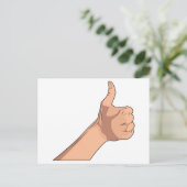 親指上げ/ヒッチハイクの手サインジェスチャ2 ポストカード (スタンド正面)
