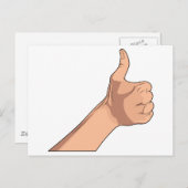 親指上げ/ヒッチハイクの手サインジェスチャ2 ポストカード (正面/裏面)