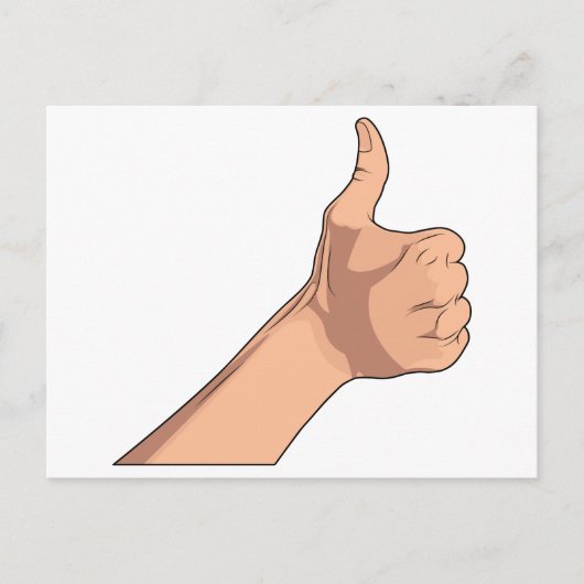 親指上げ/ヒッチハイクの手サインジェスチャ2 ポストカード (正面)