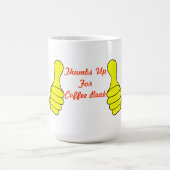 親指休憩のマグのテンプレートのために コーヒーマグカップ (中央)