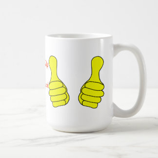 親指休憩のマグのテンプレートのために コーヒーマグカップ