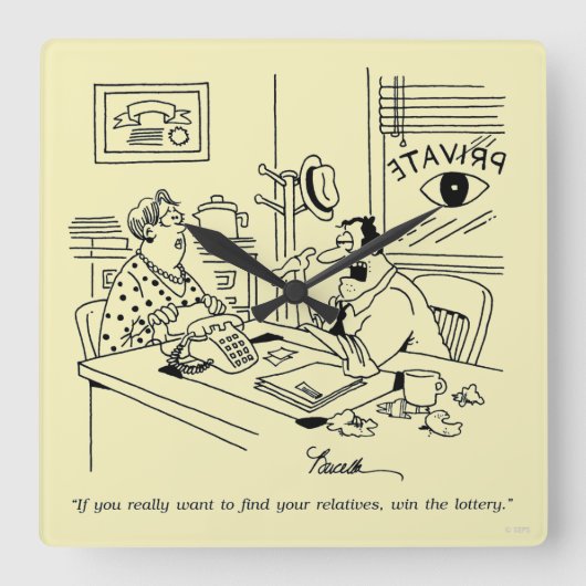 親族の検索 スクエア壁時計 (正面)