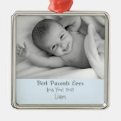 親最高のは常にペルソナルズの名前フォトクリスマス メタルオーナメント (正面)