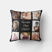 親父ブラックフォトコラージュ クッション (裏面)