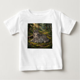 親狼と子狼 ベビーTシャツ