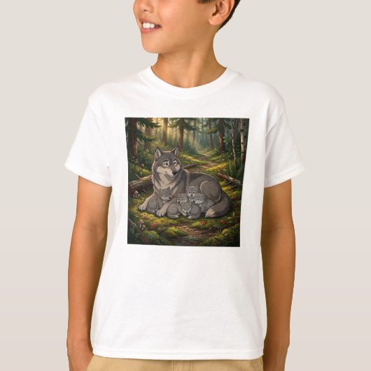 親狼と子狼 Tシャツ (正面)