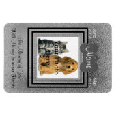 親猫・犬の追悼銀 マグネット (横)