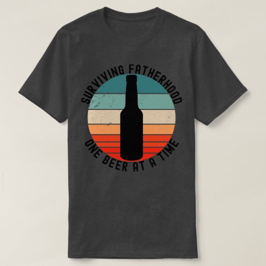 親生き延びパパ1杯 Tシャツ (デザイン正面)