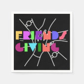 親睦チーム：感謝と集まった スタンダードカクテルナプキン (正面)