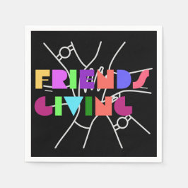 親睦チーム:感謝と集まった スタンダードカクテルナプキン