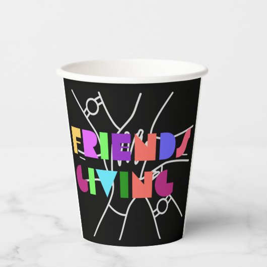 親睦チーム：感謝と集まった 紙コップ (正面)