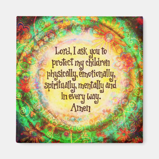 親祈りの言葉 図解入りの、写真付きの マグネット (正面)