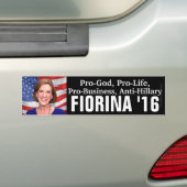 親神、アンチヒラリーCarly Fiorina 2016年 バンパーステッカー (車上)